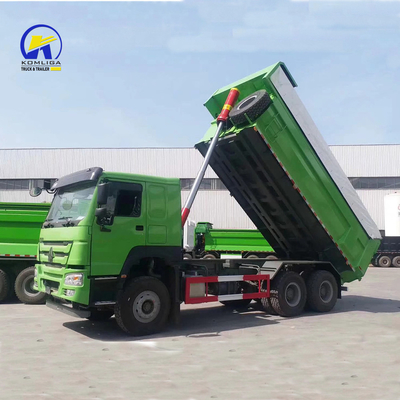 시노트루크 HOWO 10 휠 덤프 트럭 371HP 노란색 좌석 ≤5과 함께 중고 템퍼 트럭