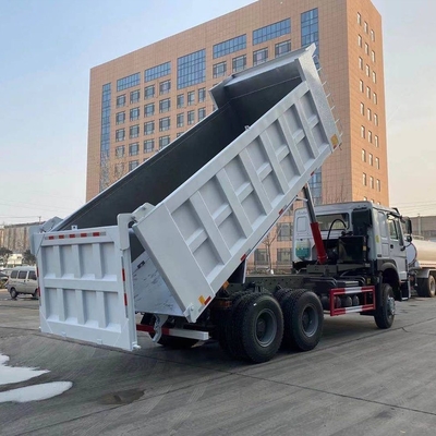 앞 축 Hf9 시노트럭 HOWO 6X4 375HP 371HP 앞 승강기 사용 10 타이어 팅퍼 트럭