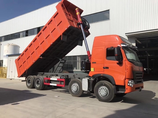 371HP 시노트럭 40톤 12 타이어 HOWO 후면 카메라와 파란색을 가진 덤퍼 트럭