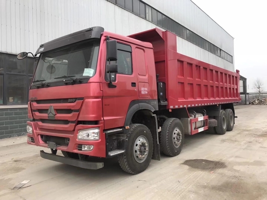 371HP 시노트럭 40톤 12 타이어 HOWO 후면 카메라와 파란색을 가진 덤퍼 트럭
