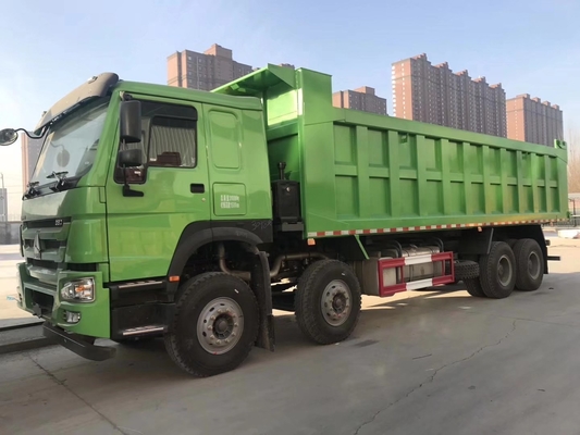 371HP 시노트럭 40톤 12 타이어 HOWO 후면 카메라와 파란색을 가진 덤퍼 트럭
