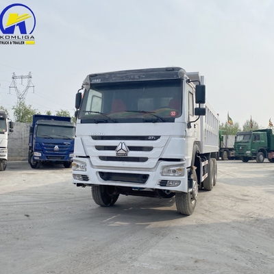 6X4 사용 된 Sinotruk HOWO 덤프 트럭 / 팅퍼 371HP 375HP 1 개의 슬리퍼 캐비와 A / C
