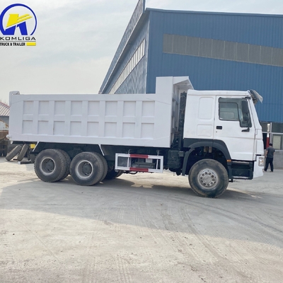 6X4 사용 된 Sinotruk HOWO 덤프 트럭 / 팅퍼 371HP 375HP 1 개의 슬리퍼 캐비와 A / C