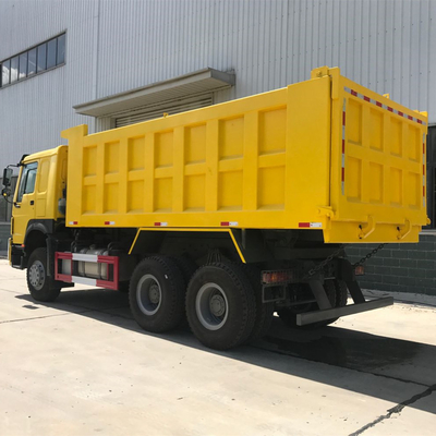 가나에서 사용 된 371HP Sinotruk HOWO 덤프 트럭 20cbm 버킷 크기 5600X2300X1500