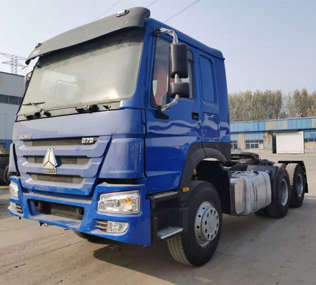 10 휠 375HP 사용 된 HOWO 트랙터 트레일러 트럭 머리 엔진 용량&gt; 8L