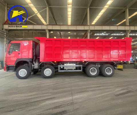 351-450hp 시노트럭 HOWO 8X4 팅퍼 트럭 50t 부하량 전면 리프팅 덤프 트럭