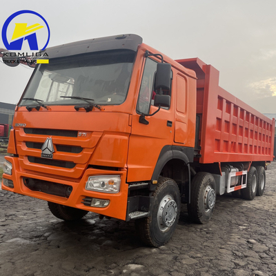 351-450hp 시노트럭 HOWO 8X4 팅퍼 트럭 50t 부하량 전면 리프팅 덤프 트럭