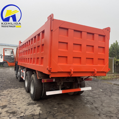351-450hp 시노트럭 HOWO 8X4 팅퍼 트럭 50t 부하량 전면 리프팅 덤프 트럭
