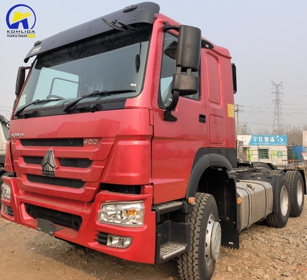 유로 2 배출량 사용 된 420HP Sinotruk HOWO 중량 주동기용 트랙터 트럭