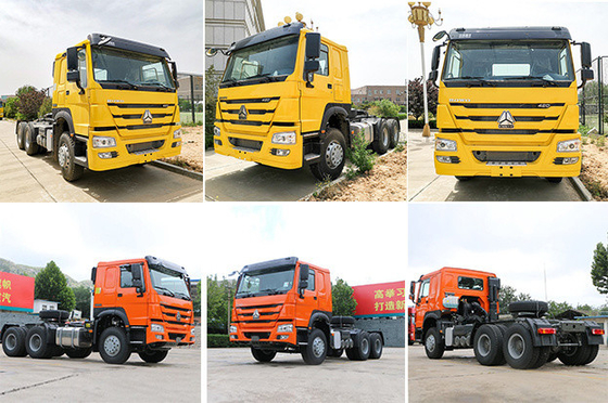 16 톤 후축 Sinotruk HOWO 6X4 트랙터 트럭 컨테이너 트레일러 덤프 스켈레톤 트럭