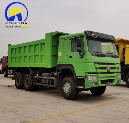 351-450hp 시노트럭 HOWO 사용 된 6X4 20cbm 하이바 호이스 덤프 트럭 2 세트 뒷축