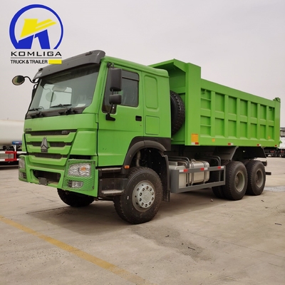 351-450hp 시노트럭 HOWO 사용 된 6X4 20cbm 하이바 호이스 덤프 트럭 2 세트 뒷축