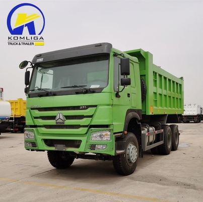 351-450hp 시노트럭 HOWO 사용 된 6X4 20cbm 하이바 호이스 덤프 트럭 2 세트 뒷축
