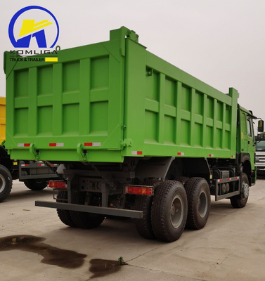 351-450hp 시노트럭 HOWO 사용 된 6X4 20cbm 하이바 호이스 덤프 트럭 2 세트 뒷축