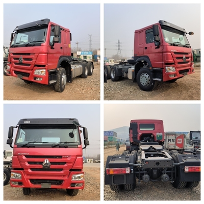 시노트룩 HOWO T7 호한 6X4 10륜 371HP 380HP 400HP 및 사용 된 트레일러 트랙터 트럭