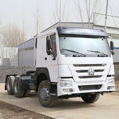 사용 된 Sinotruk HOWO 6X4 10바퀴 375HP 흰색 트랙터 트럭 머리