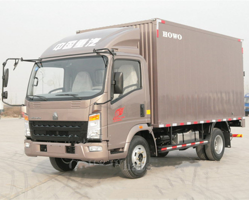 4.2톤 후축 Sinotruk HOWO Cdw 미니 밴 박스 4X2 화물 트럭 1-10t 부하 용량