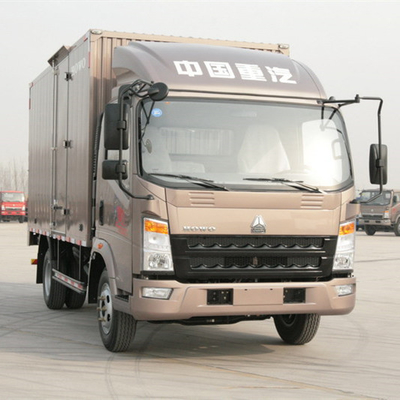4.2톤 후축 Sinotruk HOWO Cdw 미니 밴 박스 4X2 화물 트럭 1-10t 부하 용량