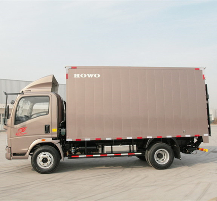 4.2톤 후축 Sinotruk HOWO Cdw 미니 밴 박스 4X2 화물 트럭 1-10t 부하 용량
