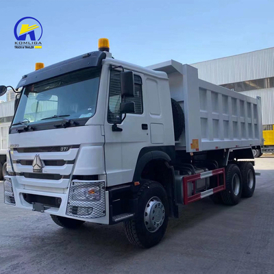 시노트루크 HOWO 10 휠 덤프 트럭 371HP 노란색 좌석 ≤5과 함께 중고 템퍼 트럭