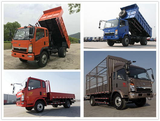 수동 변속기 Sinotruk HOWO Mini 4X2 라이트 트럭 5-10t Tubeless 타이어 디자인
