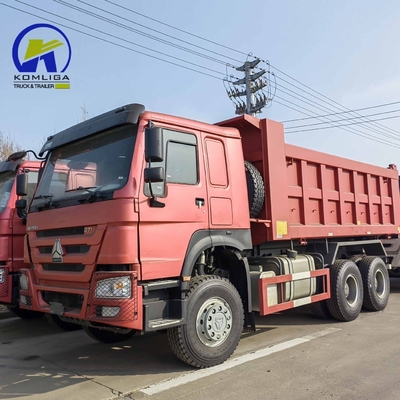 중고용 덤프 트럭 Sinotruk HOWO 35톤 6X4 팅퍼 트럭 엔진 용량 8L