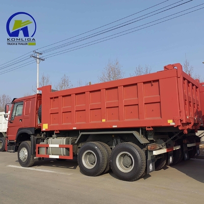 중고용 덤프 트럭 Sinotruk HOWO 35톤 6X4 팅퍼 트럭 엔진 용량 8L