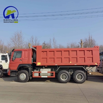 중고용 덤프 트럭 Sinotruk HOWO 35톤 6X4 팅퍼 트럭 엔진 용량 8L