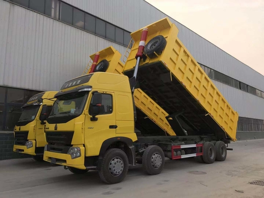 시노트럭 8X4 12 휠 HOWO 팅퍼 사용 된 덤프 트럭 승력 351-450hp 드라이브 휠 8 × 4