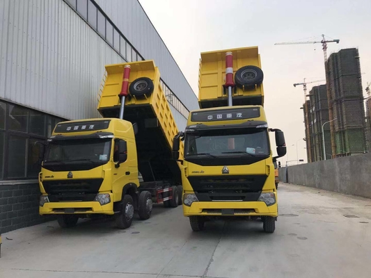 시노트럭 8X4 12 휠 HOWO 팅퍼 사용 된 덤프 트럭 승력 351-450hp 드라이브 휠 8 × 4