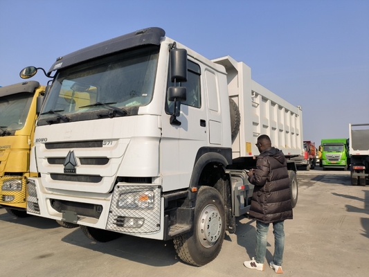 사용 된 Sinotruk HOWO 6X4 371HP 10 휠어 티퍼 덤퍼 덤퍼 트럭 엔진 용량