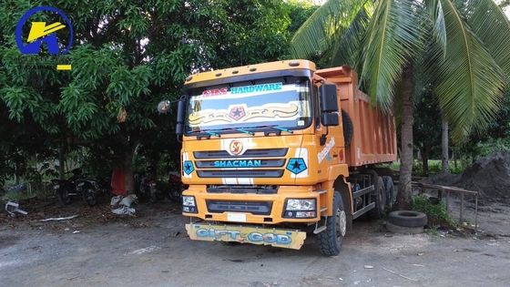375HP Shacman 6X4 10 휠 광산 틱퍼 Zf8118 스티어링 시스템으로 사용 된 덤프 트럭