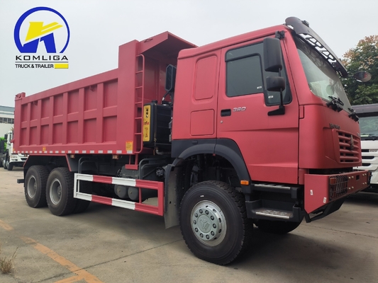 351-450hp 유로 5 6X4 20-30 톤 중량 3 축 10 바퀴 Sinotruk HOWO 사용 된 덤프 트럭