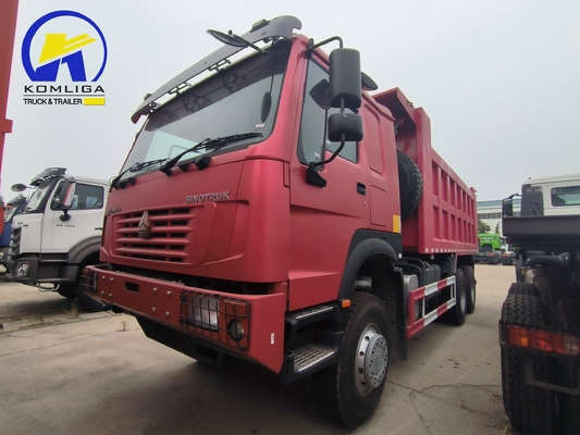 351-450hp 유로 5 6X4 20-30 톤 중량 3 축 10 바퀴 Sinotruk HOWO 사용 된 덤프 트럭