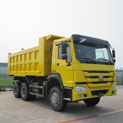 시노트루크 HOWO 8X4 371HP 수동 변속기와 함께 사용 된 노란색 덤프 트럭