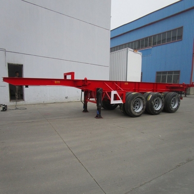 12500x2500x1650mm 3 축 40 FT 평면 컨테이너 반 트레일러 ISO9001 인증