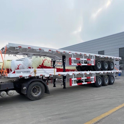 20FT 40FT Tri Axles Flat Bed Trailer 커스터마이징 및 Jost 2 스피드 지원 다리