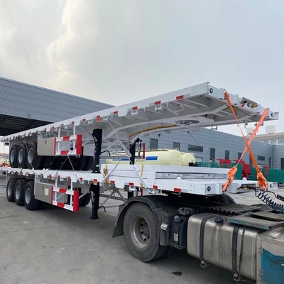 20FT 40FT Tri Axles Flat Bed Trailer 커스터마이징 및 Jost 2 스피드 지원 다리