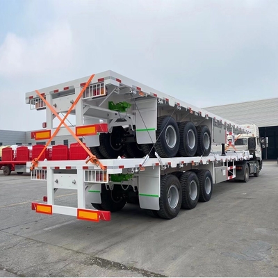 20FT 40FT Tri Axles Flat Bed Trailer 커스터마이징 및 Jost 2 스피드 지원 다리