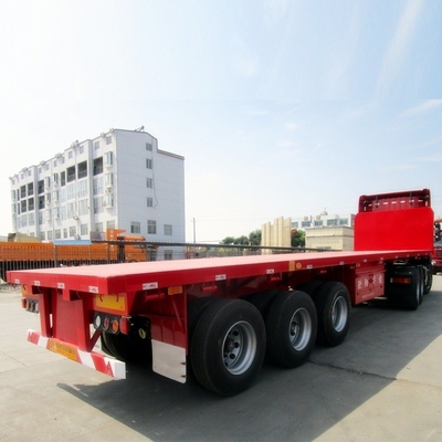 50T 로드 용량 기계식 서스펜션 3 축 40 FT 평면 컨테이너 반 트레일러