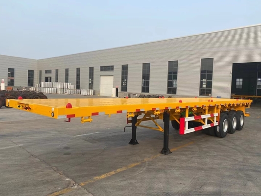 ABS 안티블록 브레이킹 시스템 3 축 40FT 45FT 평면 컨테이너 트레일러 제조
