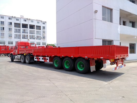삼축 600mm 800mm 측면 벽 트레일러 Tare 무게 약 6.7 T 철강 구조
