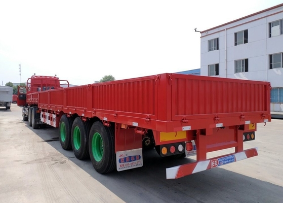 삼축 600mm 800mm 측면 벽 트레일러 Tare 무게 약 6.7 T 철강 구조