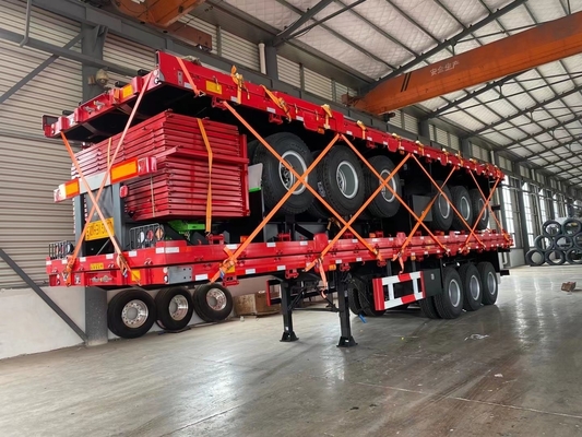 40FT 컨테이너 600mm 12.5m 13m 3 축 사이드 도어 반 트레일러 평면 디자인