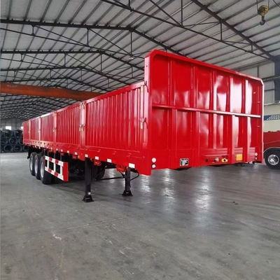 40T 60T 평면 화물 트레일러 사이드 벽 반 트레일러 휠 베이스 7000-8000mm