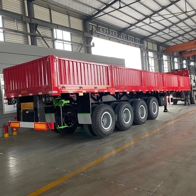 40T 60T 평면 화물 트레일러 사이드 벽 반 트레일러 휠 베이스 7000-8000mm
