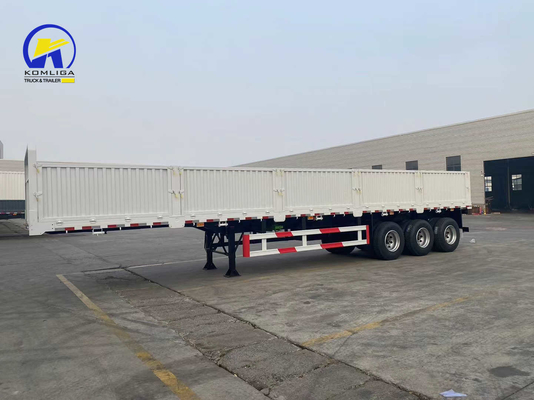 약 6.7 T 3 축 40tons 60tons 측면 벽 화물 반 트레일러 운송