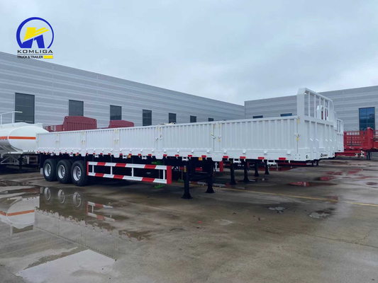 약 6.7 T 3 축 40tons 60tons 측면 벽 화물 반 트레일러 운송