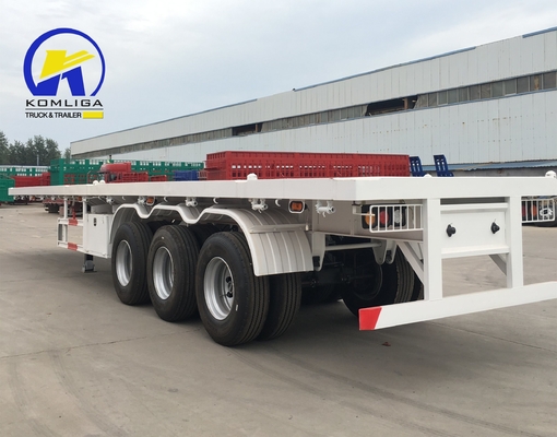 40tons 3 Axles 40FT 컨테이너 평면 반 트레일러