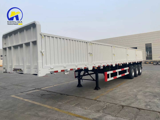 밸브 와브코 7000-8000mm 휠 베이스 40FT 35-40ton 3 축 대량 화물 측면 벽 반 트레일러